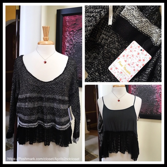 FREE PEOPLE PULLOVER & CAMI TANK 2 LAYER TOP - Picture 6 of 8
